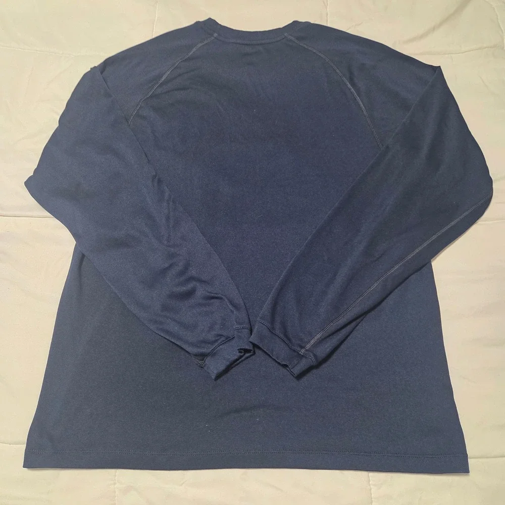 Adidas Michigan Wolverines Mens Medium Navy Blue Long Sleeve Performance Shirt